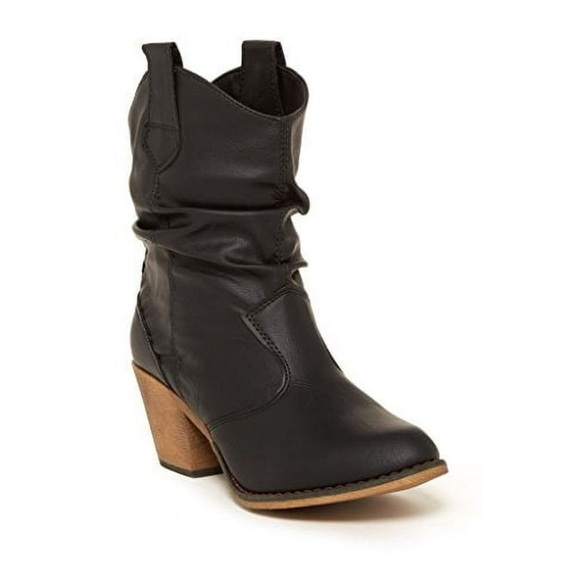 Charles Albert Shoes - Charles Albert Modern Western Cowgirl Boots Pull Up Low Heel Mid-Calf Boots Sz10